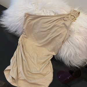 One Shoulder Express Gold Shirt